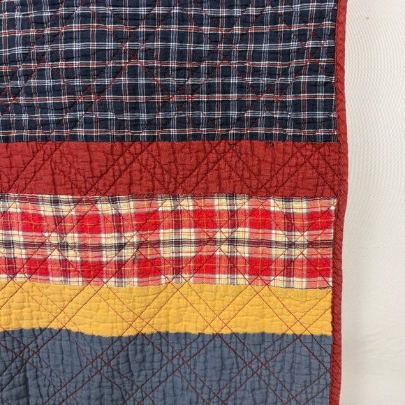 VTG Madras Patchwork Quilt Coverlet Custom Oversized Twin 81 X 76 Cottage Plaid - Picture 6 of 11